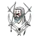 Witcher with Dovakin from Skyrim  tattoo design idea