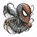 spider man head tattoo design idea