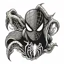 spider man head tattoo design idea
