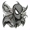 spider man head tattoo design idea