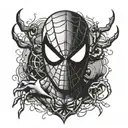 spider man head tattoo design idea
