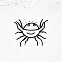 micropipette, sun and crab tattoo design idea