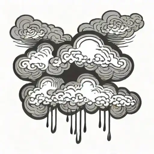 rain cloud storm tattoo design idea