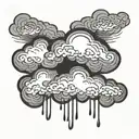 rain cloud storm tattoo design idea