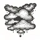 rain cloud storm tattoo design idea