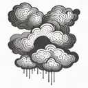 rain cloud storm tattoo design idea