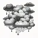rain cloud storm tattoo design idea
