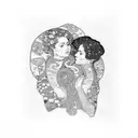 gustav klimt lesbian kiss  tattoo design idea
