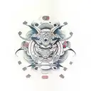 gemini leo tattoo design idea