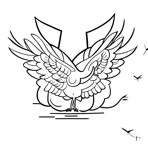 three doves flying  tattoo design idea