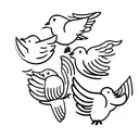 three doves flying  tattoo design idea