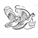 three doves flying  tattoo design idea