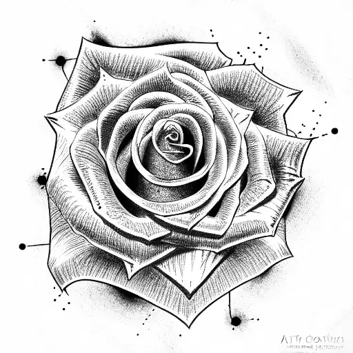 flint strength rose tattoo design idea