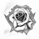 flint strength rose tattoo design idea