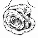 flint strength rose tattoo design idea
