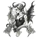 vamp goth full back tattoo tattoo design idea
