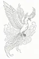 phoenix and fire flames tattoo design idea