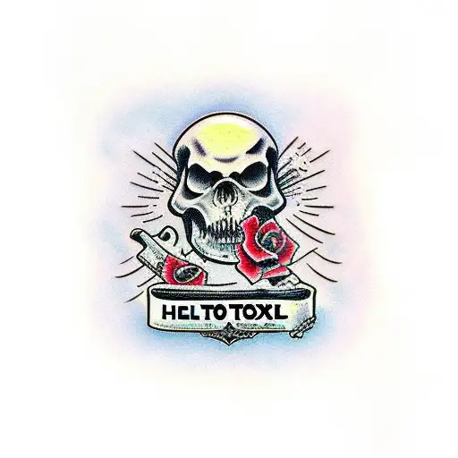 hell and toxic  tattoo design idea