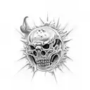 hell and toxic  tattoo design idea