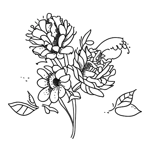 birth flower, january, november, may, april, august tattoo design idea