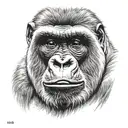 silverback gorilla face tattoo design idea