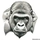 silverback gorilla face tattoo design idea