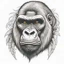 silverback gorilla face tattoo design idea