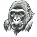 silverback gorilla face tattoo design idea