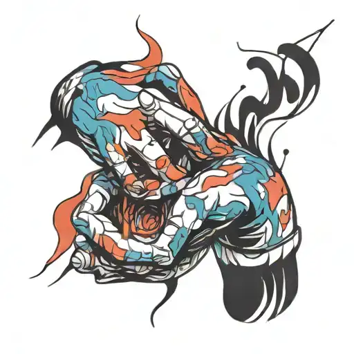 Lesbian hand choking tattoo design idea