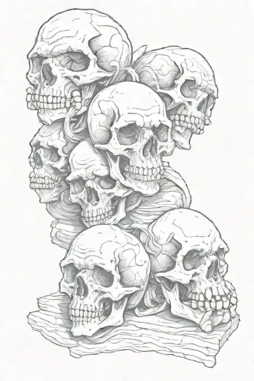 Hear no evil, speak no evil. See no evil skulls sitting on top of another  tattoo design idea