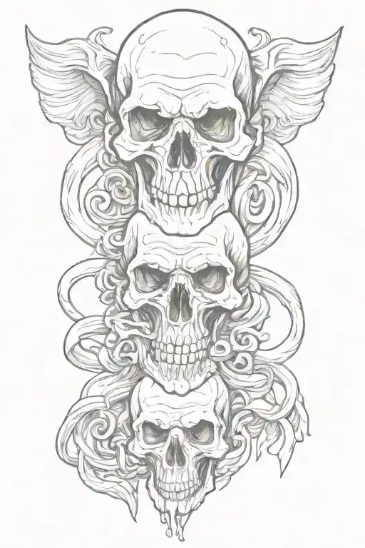 Hear no evil, speak no evil. See no evil  skulls tattoo design idea