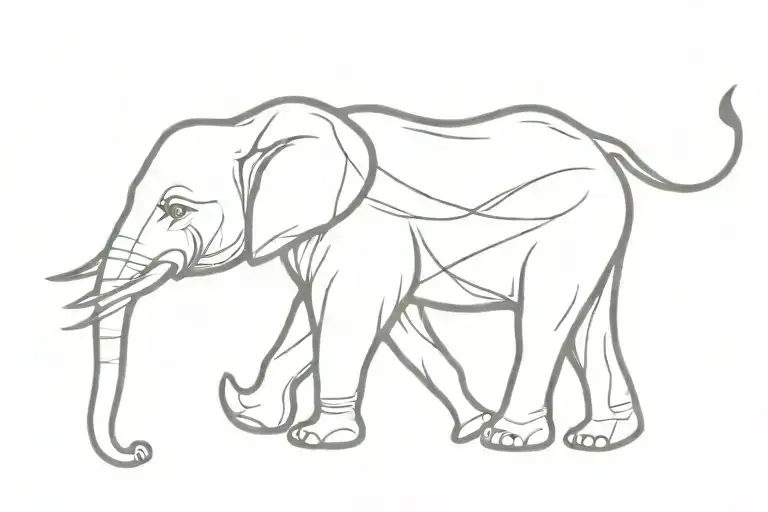 elephant breast cancer ribbon tattoo design idea