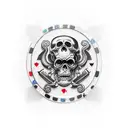 poker chips, grim reaper tattoo design idea