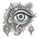 Design a 1/4 sleeve tattoo with third eye and enlightenment inspiration with a similar style to artist alex gray tattoo design idea