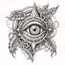 Design a 1/4 sleeve tattoo with third eye and enlightenment inspiration with a similar style to artist alex gray tattoo design idea