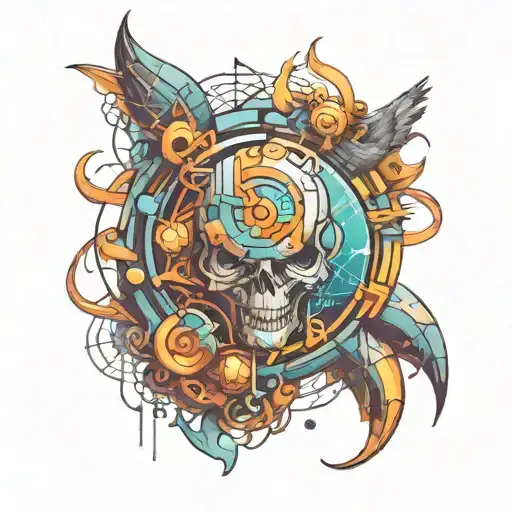 cyber sigilism tattoo design idea