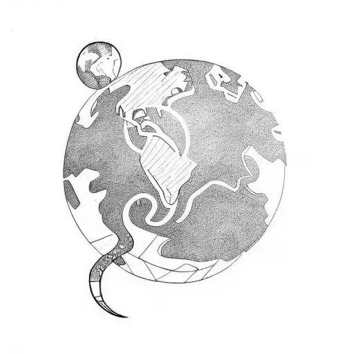 Taurus and mother earth tattoo design idea