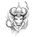 Taurus and mother earth tattoo design idea