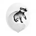 A minimalist design of badger footprints with a crystal and the symbol of Hecate, in blackwork style tattoo design idea