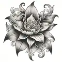 lys Flower symetrical  tattoo design idea
