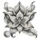 lys Flower symetrical  tattoo design idea