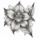 lys Flower symetrical  tattoo design idea