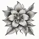 lys Flower symetrical  tattoo design idea