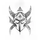 A gaming-inspired tattoo with a blend of characters and symbols from Red Dead Redemption 2, Skyrim, and God of War 2018 tattoo design idea