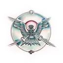 mace with broken chain tattoo design idea