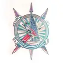 mace with broken chain tattoo design idea