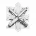 33 crosses with variety in sizes and placement tattoo design idea
