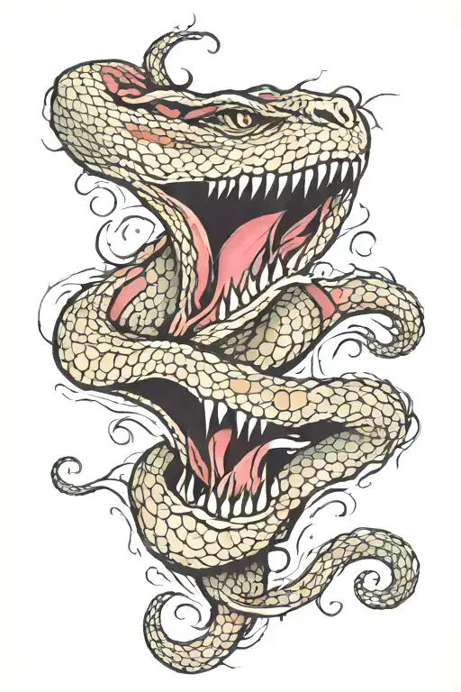 ripped skin and reptile scale pattern   tattoo design idea