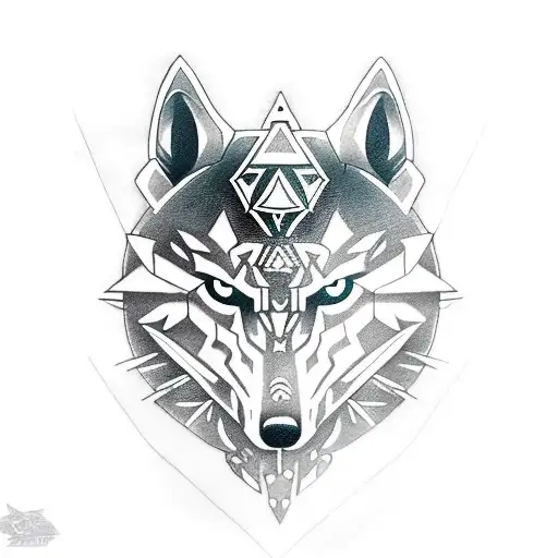 legend of Zelda twilight princess wolf link tattoo design idea