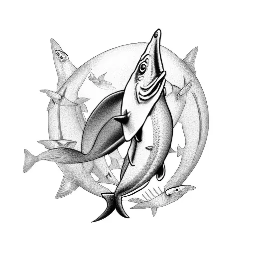 goldfish with shark fin  tattoo design idea